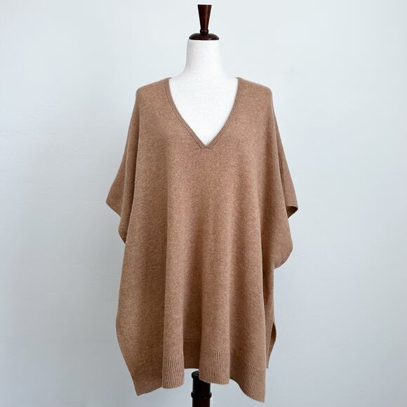Nordstrom 100% Cashmere V-Neck Cover-Up Shawl Poncho - Picture 1 of 7